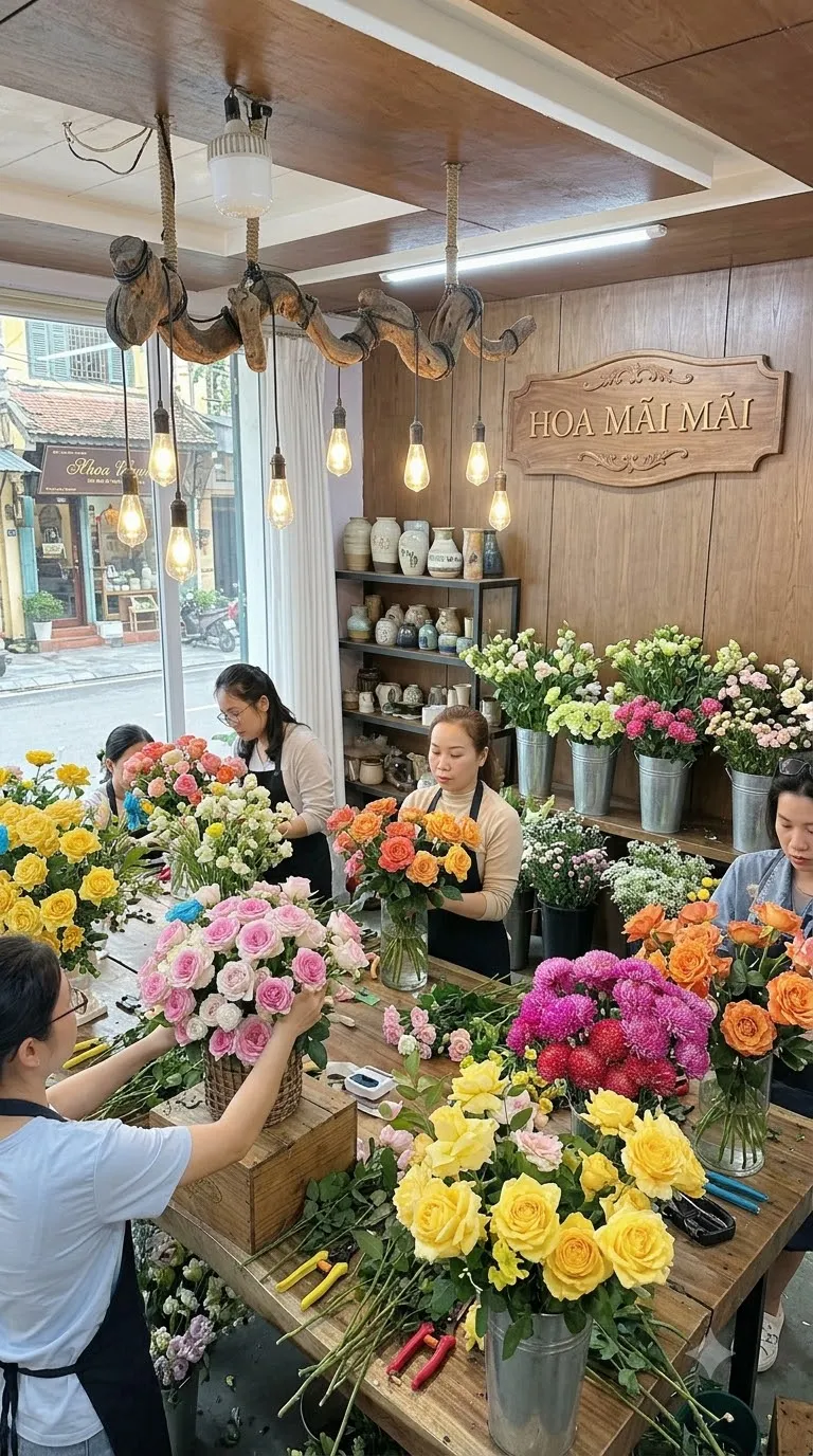 Không gian cửa hàng hoa tươi ấm cúng tại Sơn Tịnh, Quảng Ngãi