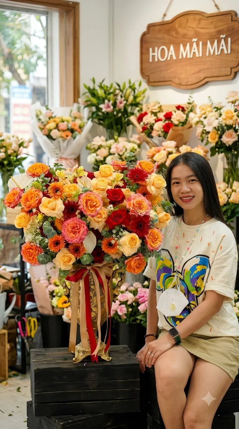 Lẵng hoa khai trương nơ ruy băng đỏ tại Huyện Lộc Ninh, Bình Phước