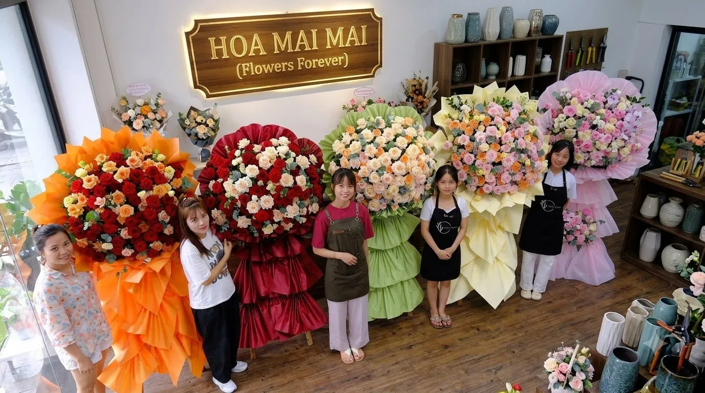 Dàn kệ hoa khai trương nhiều tầng tại Huyện Vị Xuyên, Hà Giang