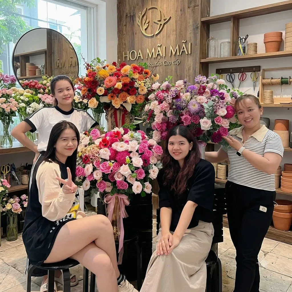 Đội ngũ nhân viên shop hoa tươi tại Lệ Thủy, Quảng Bình