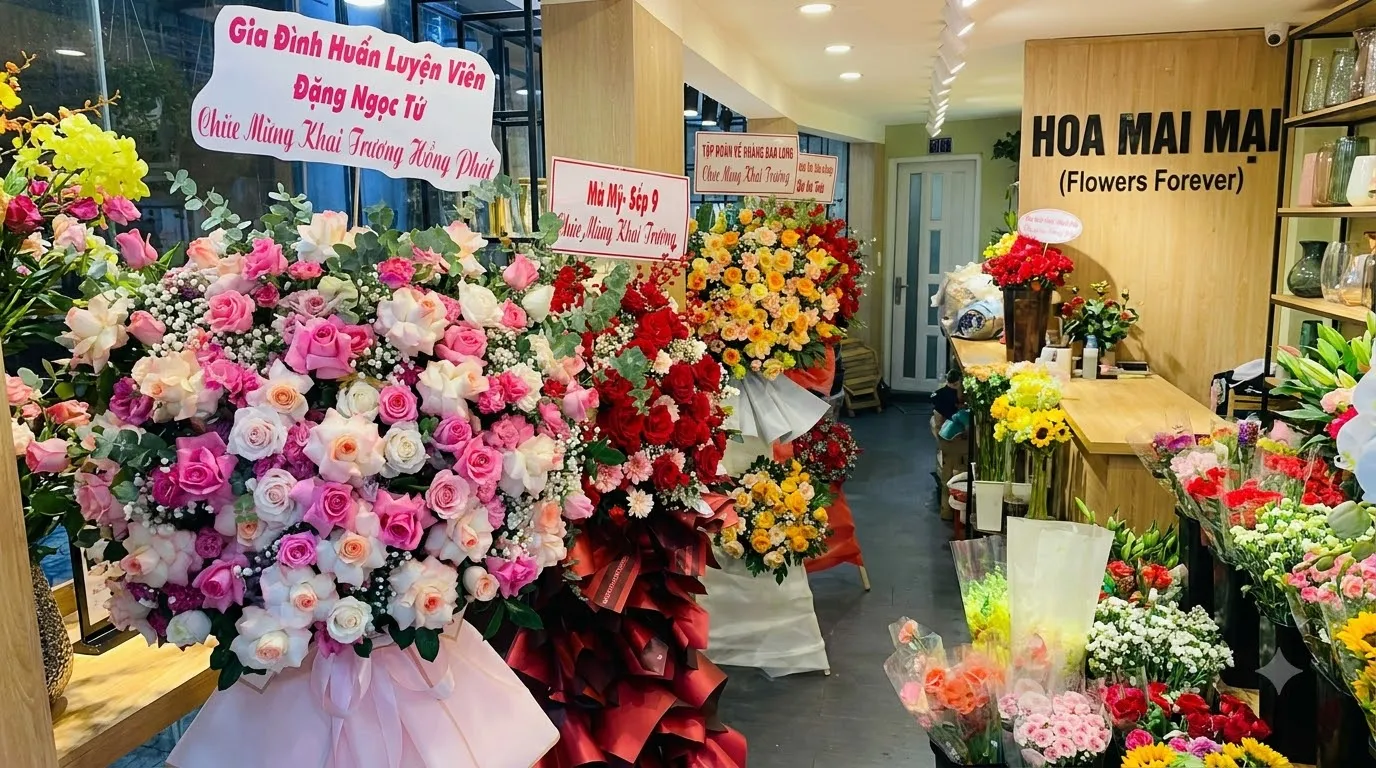 Kệ hoa chúc mừng khai trương tại Bố Trạch, Quảng Bình