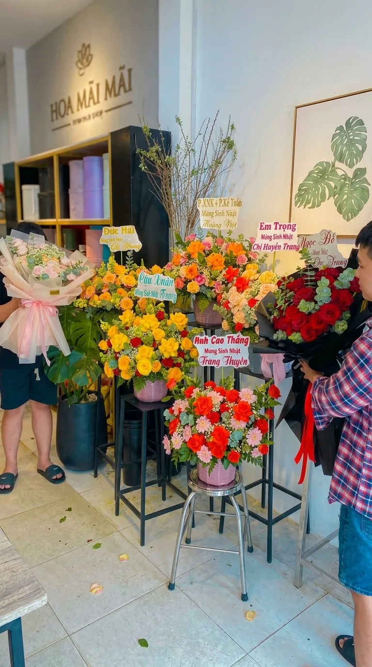 Kệ hoa mừng sinh nhật nhiều màu tại Huyện Tuần Giáo, Điện Biên