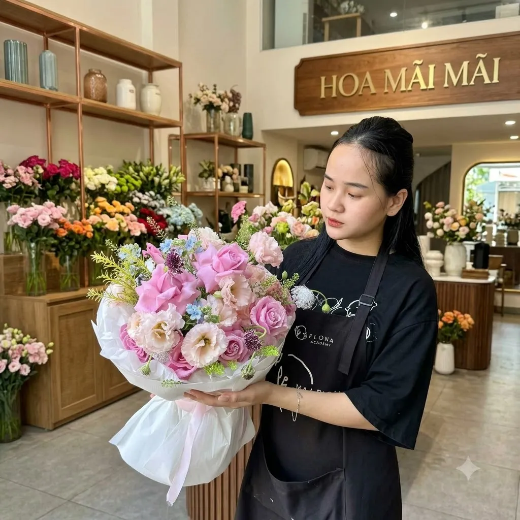 Bó hoa cát tường tông hồng ngọt tại Huyện Lộc Ninh, Bình Phước