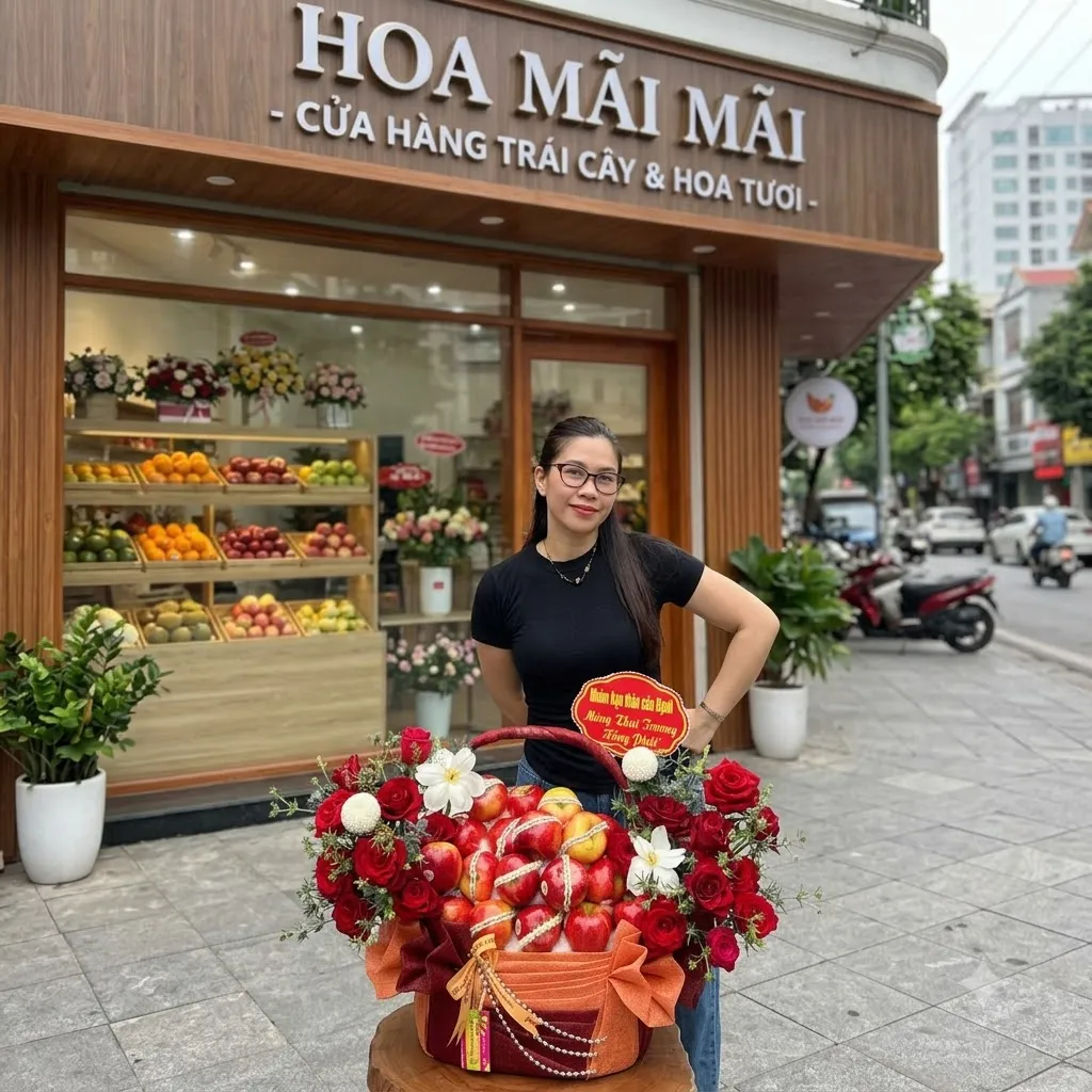 Nhân viên đứng trước cửa hàng ngoài mặt phố tại Trần Văn Thời, Cà Mau