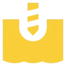 Yellow ground with a black striped drill inside icon.