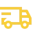 Yellow delivery truck icon with an arrow on top, symbolizing in-transit shipment.