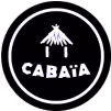 Logo de la marque Cabaïa avec un design de tipi stylisé et le texte CABAÏA en dessous, le tout dans un cercle blanc sur fond noir.