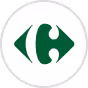 Logo de Carrefour, une chaîne de supermarchés.