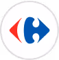 Logo de Carrefour avec un losange rouge et le symbole bleu de la lettre C au centre.