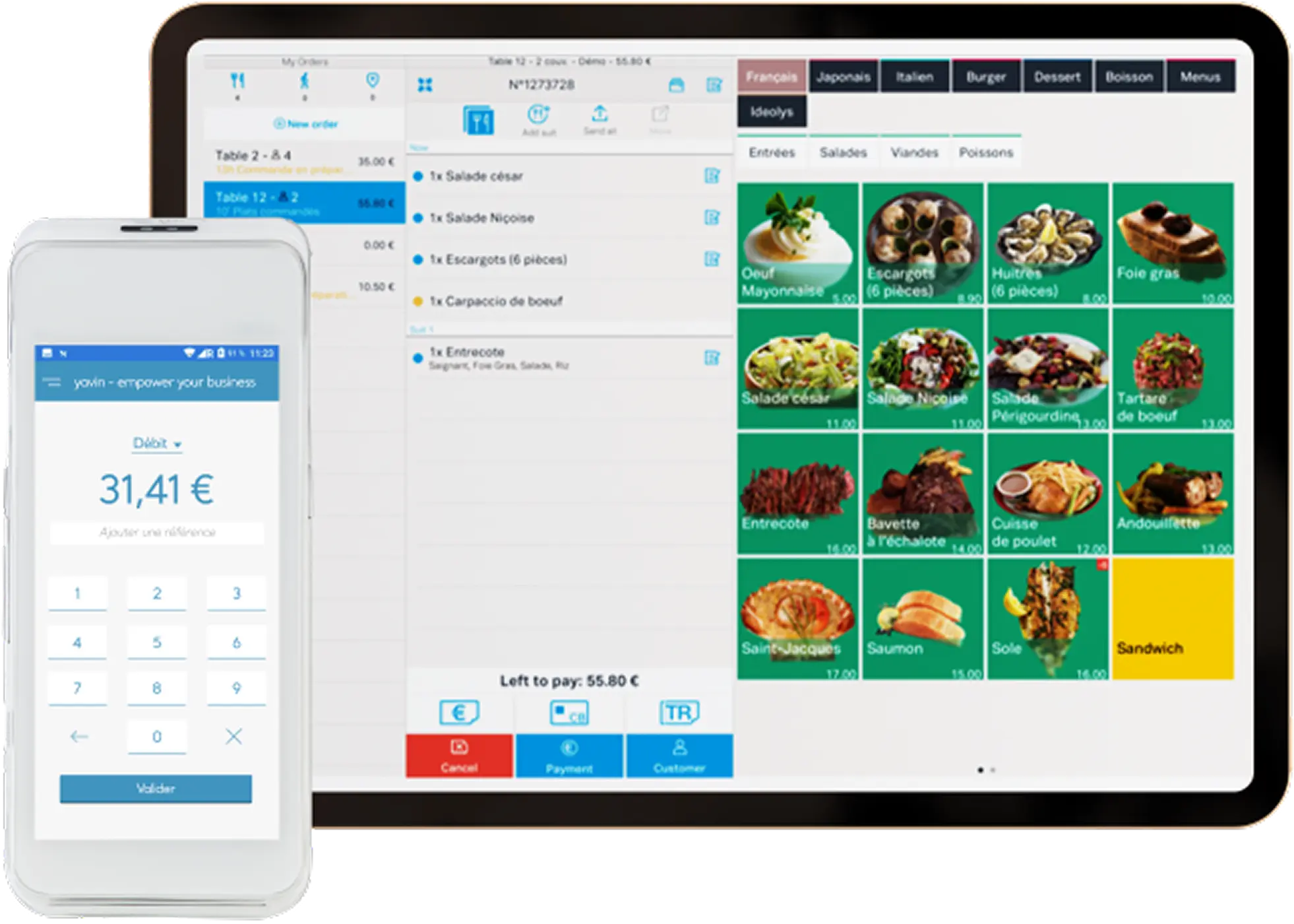 Interface du logiciel de caisse Zelty pour restaurant multi-sites
