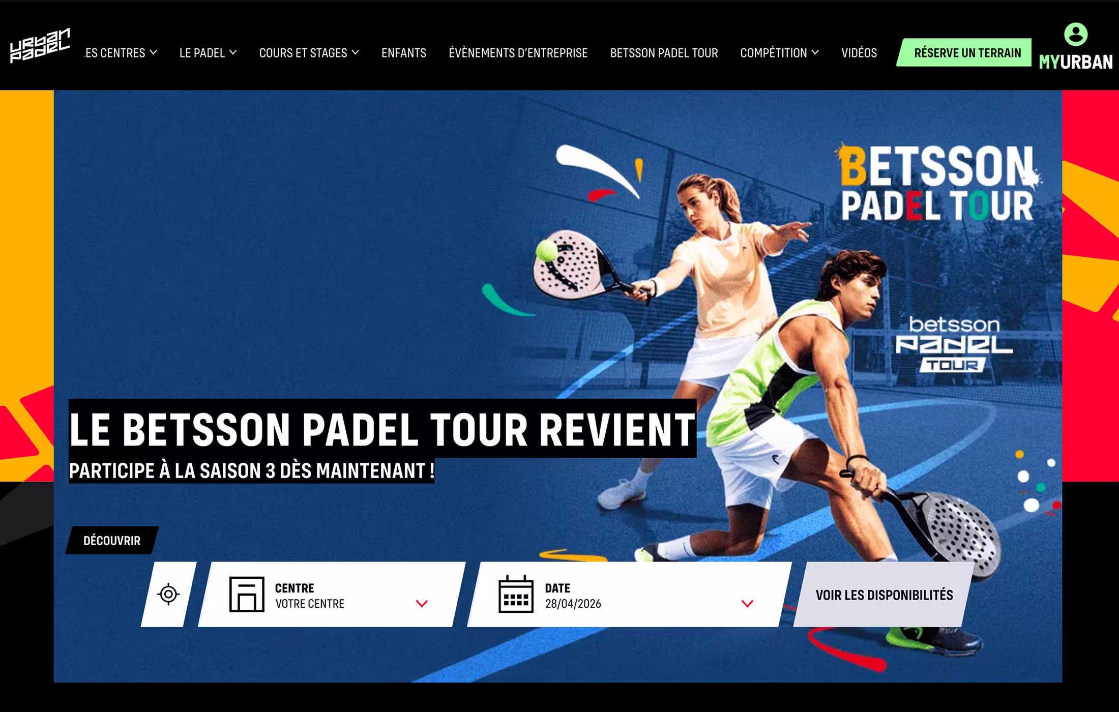 Franchise padel Urban Padel — concept sport et divertissement avec 14 clubs en France