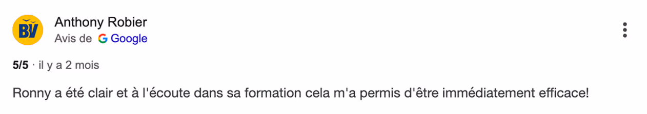 Avis Google 5 étoiles