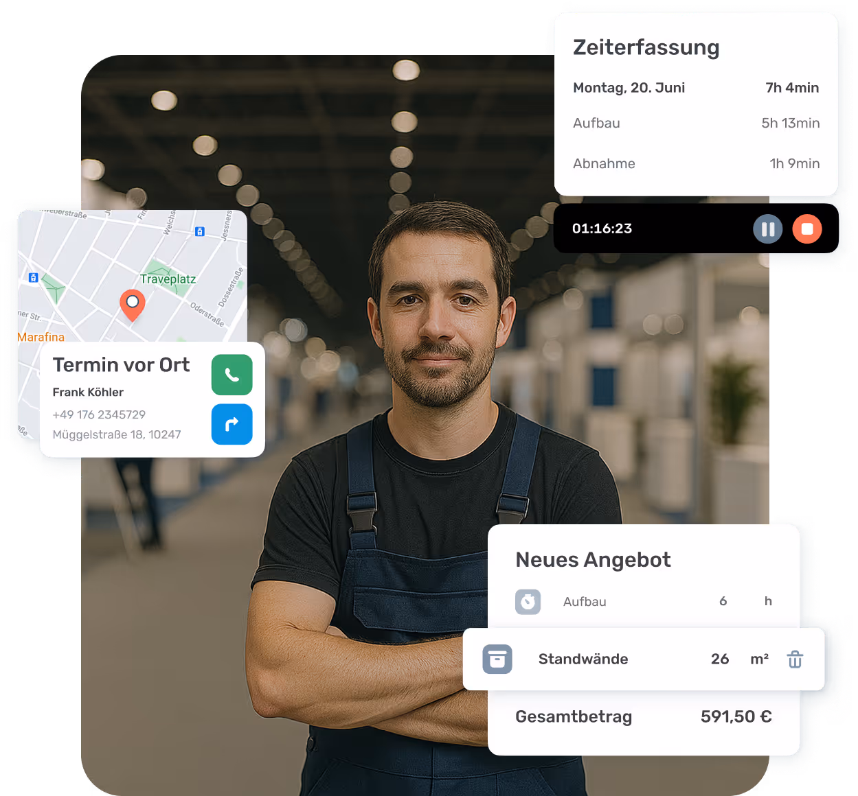 Messebauer nutzt HandwerkersoftwareToolTime