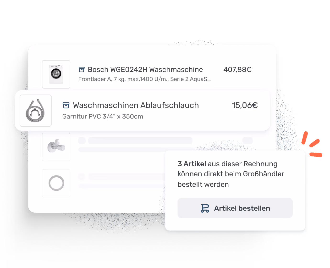 Materialkatalog von ToolTime mit Großhändler-Anbindung