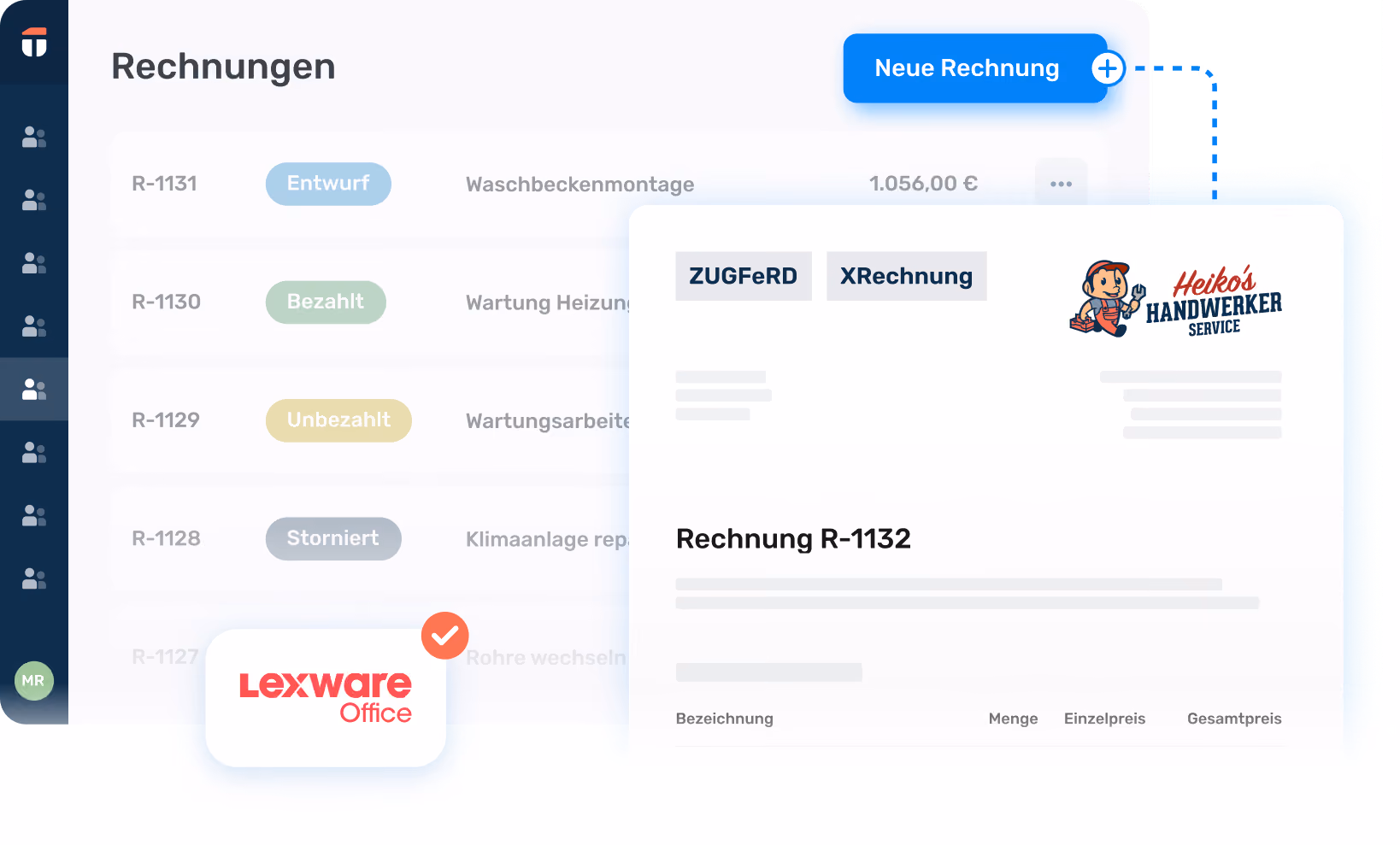 Schnittstelle von ToolTime zu Lexware Office