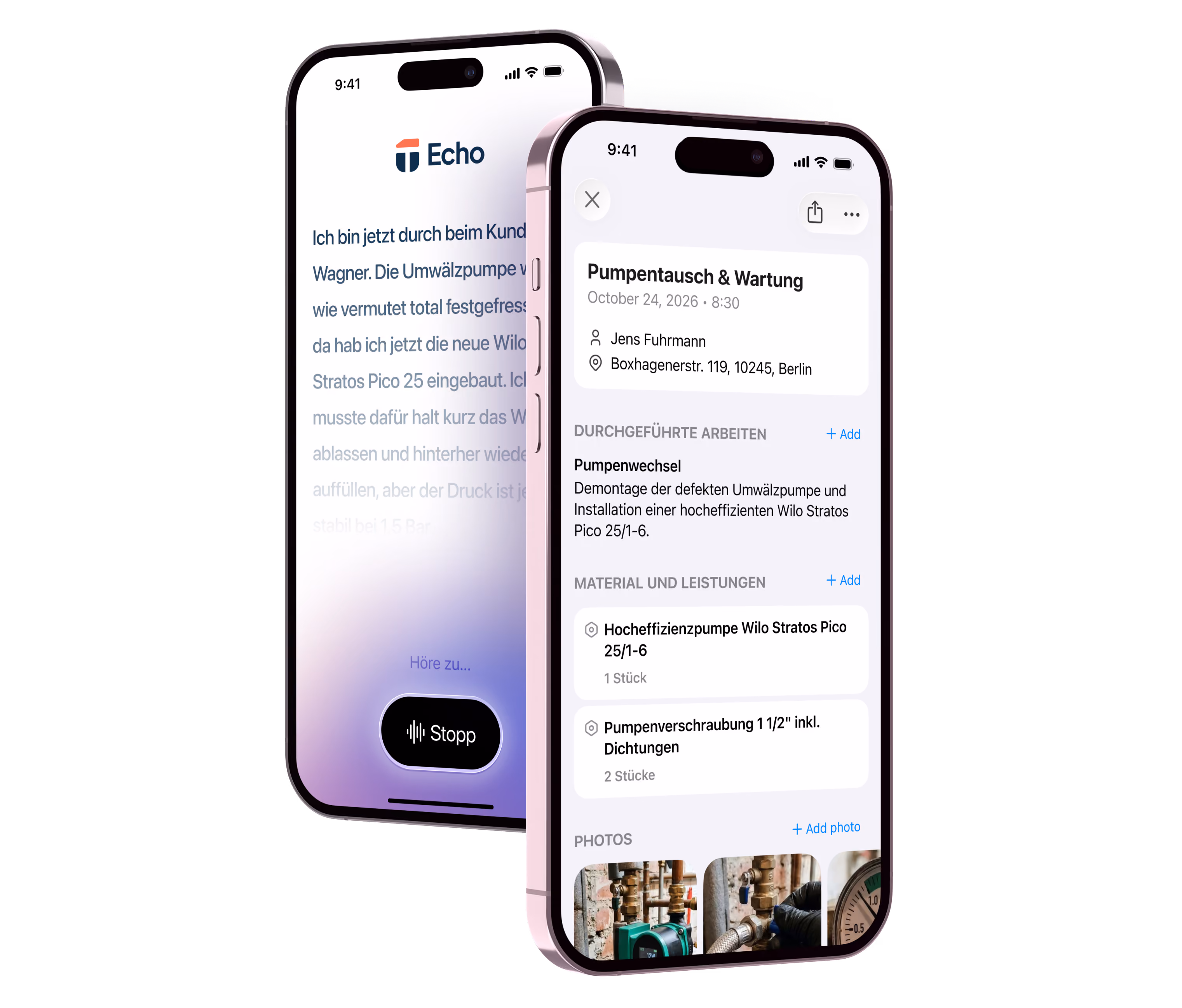 Die ToolTime Echo Handwerker App für KI-basierte Dokumentation