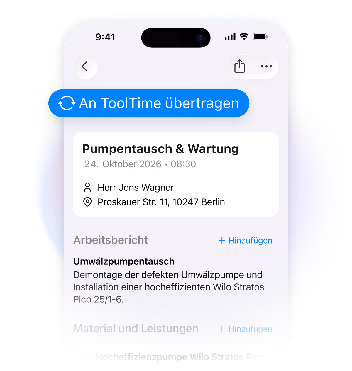 Die KI-Bürokraft für Handwerker in ToolTime konfigurieren