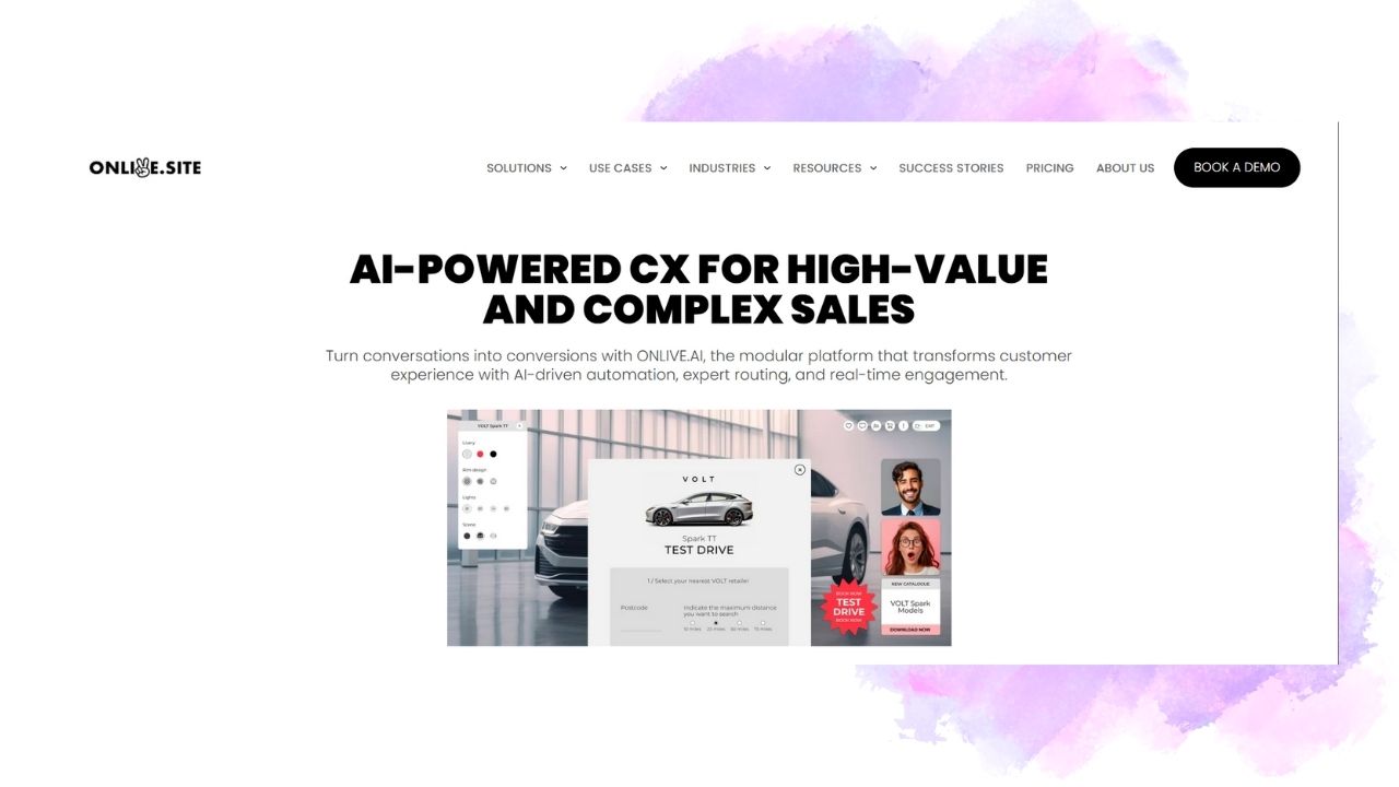 An image of onlivesite homepage