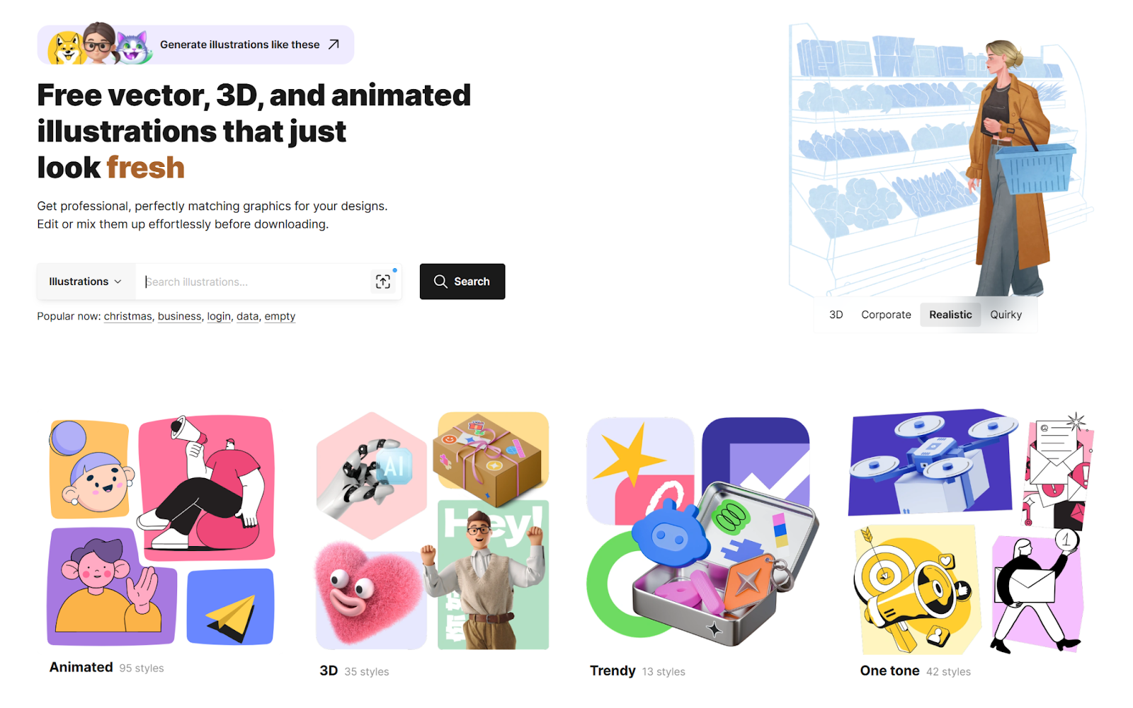 image showing free vetor and 3d animated illustrations
