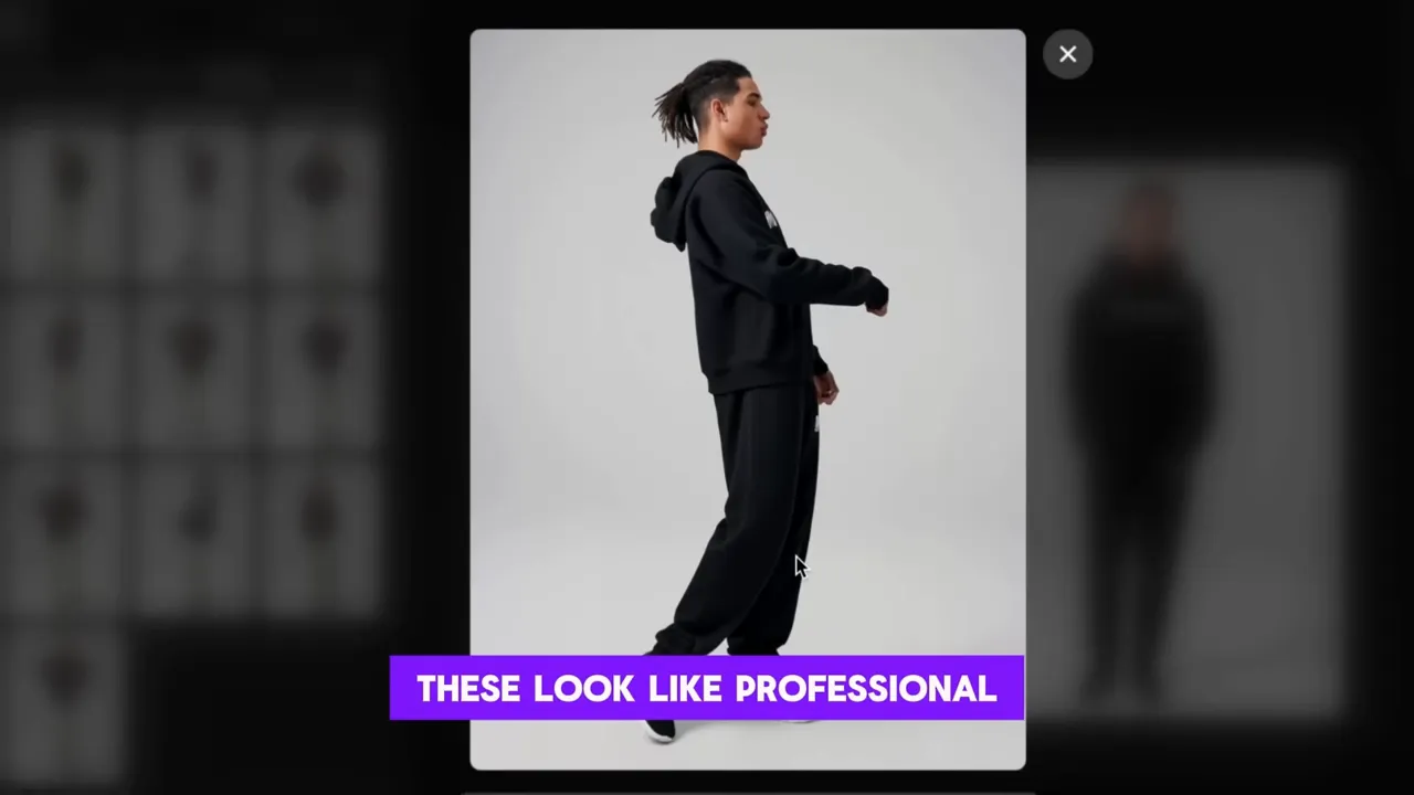 AI fashion model showing a mockup of a hoodie with MMH design