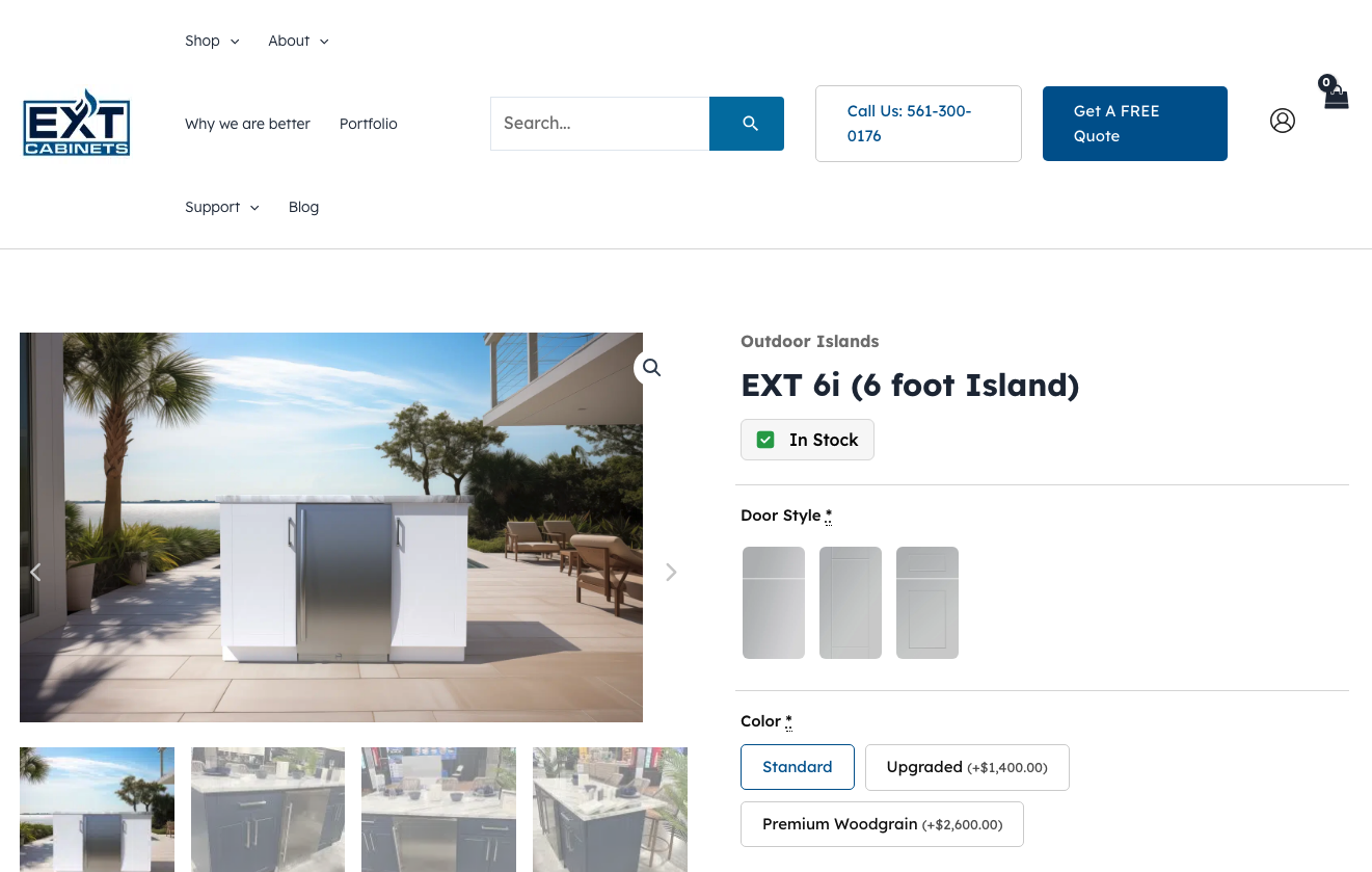 screenshot representing a product page of an e-commerce site