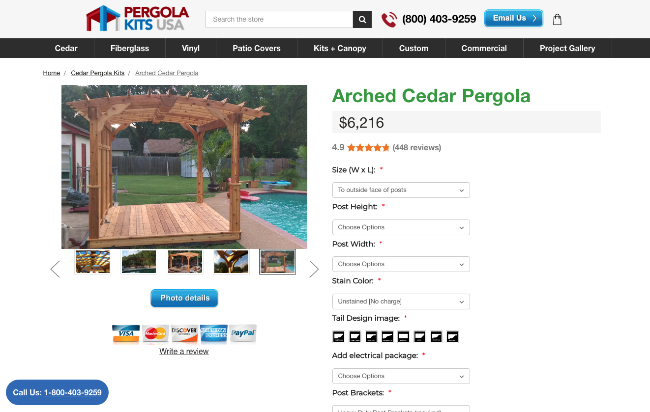 image showing a product page description on an online store