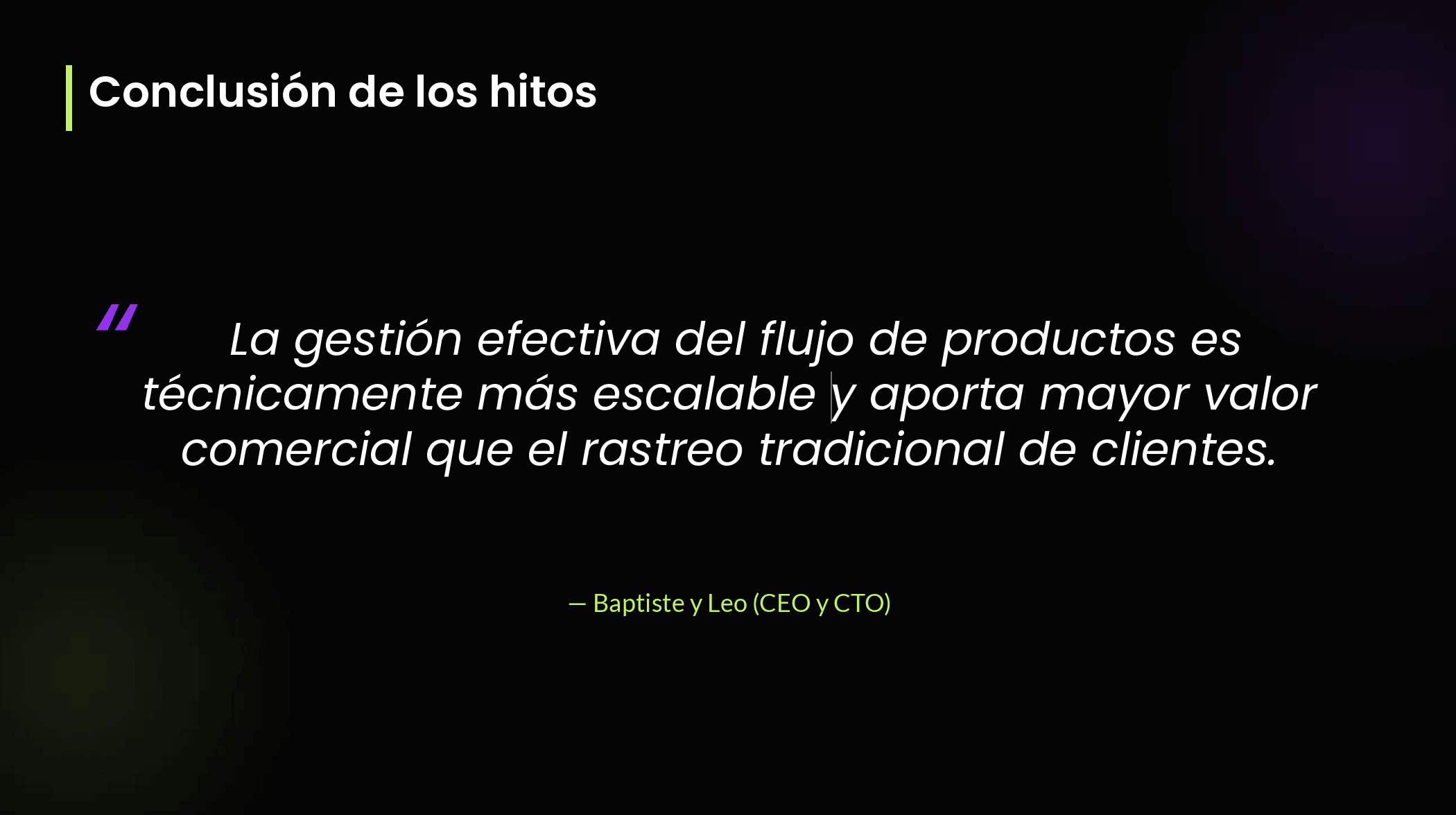 Imagínate mostrando un testimonial de parte de los fundadores