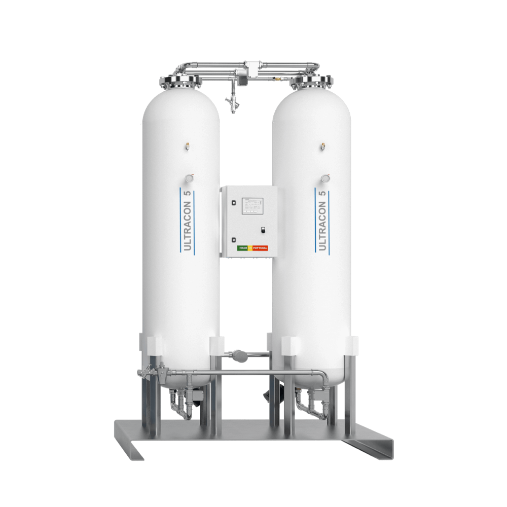 The ULTRACON Generator harnesses the power of Pressure Swing absorption (PSA) technology, offering an efficient and reliable method for producing high-purity oxygen from compressed air. This innovative system ensures the removal of contaminants like H2O and CO2, providing a consistent flow of oxygen for various applications.