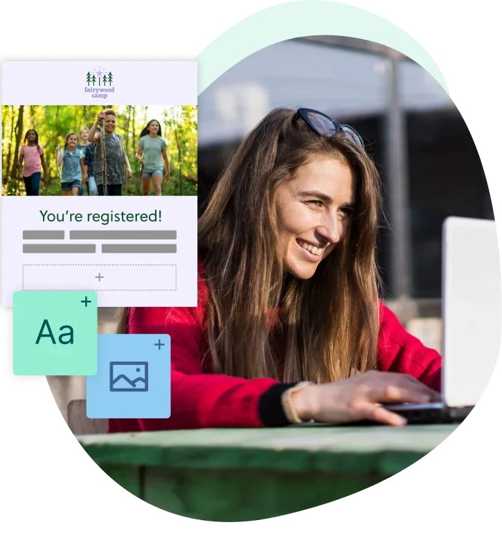 A provider customizing an email template and campaign using the builder in Marketing Suite