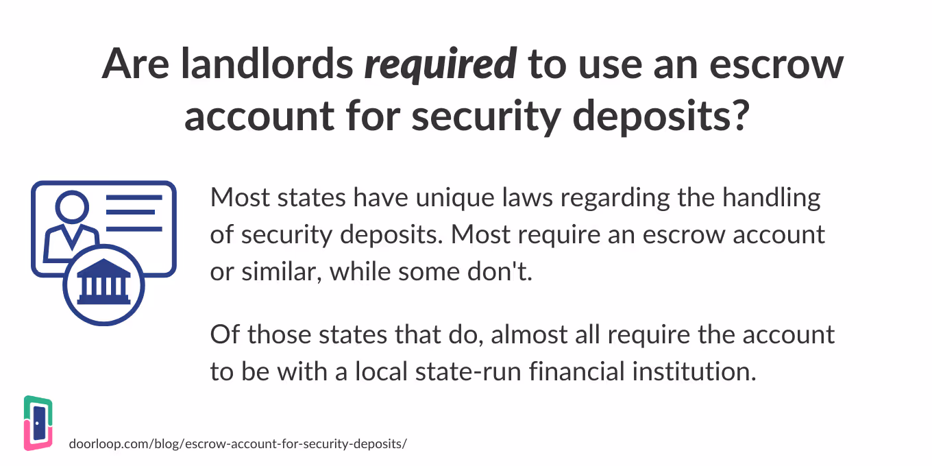Escrow account for security deposit