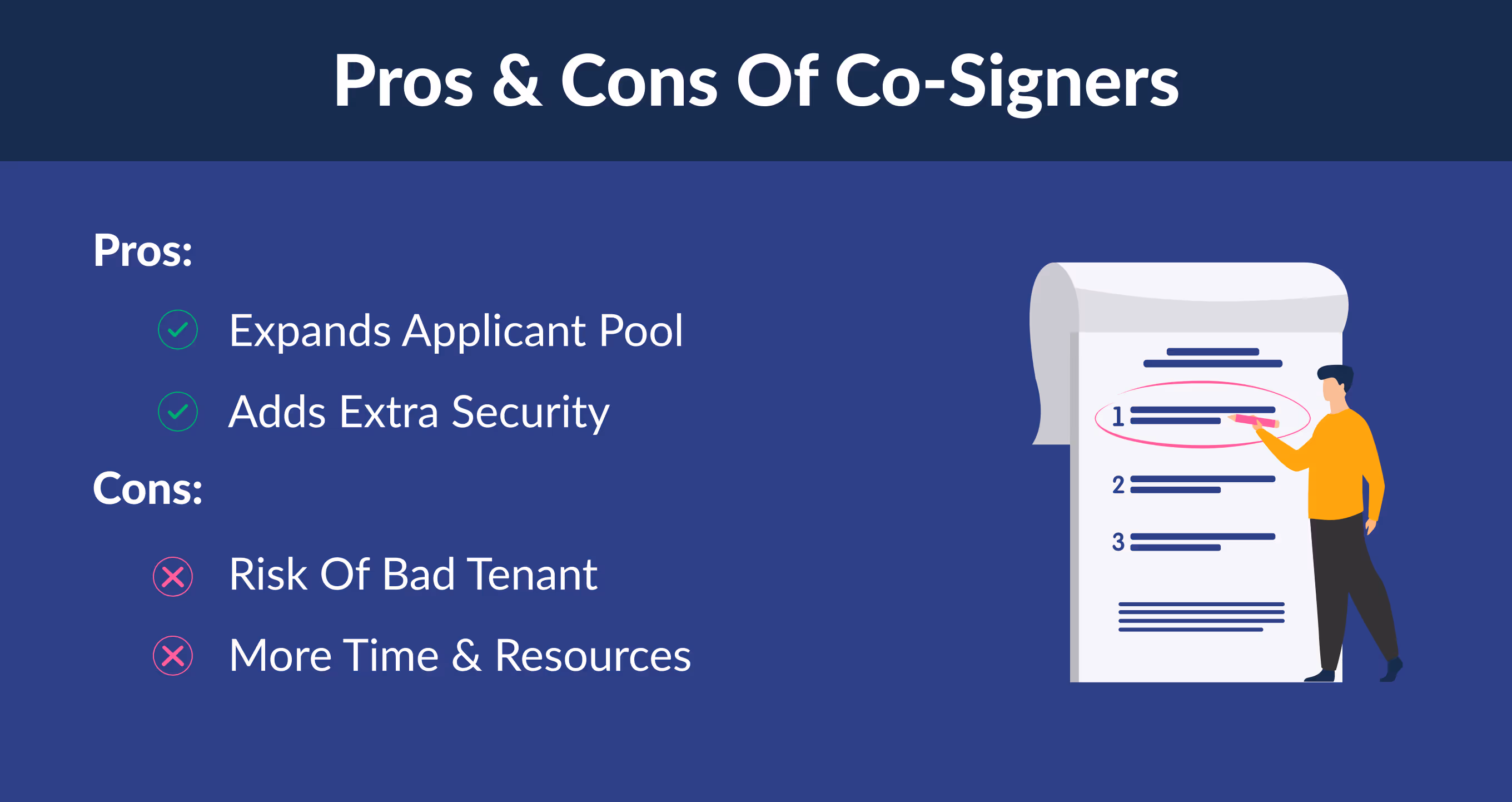 pros and cons of co signers