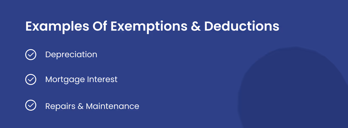 Rental tax exemptions and deductions