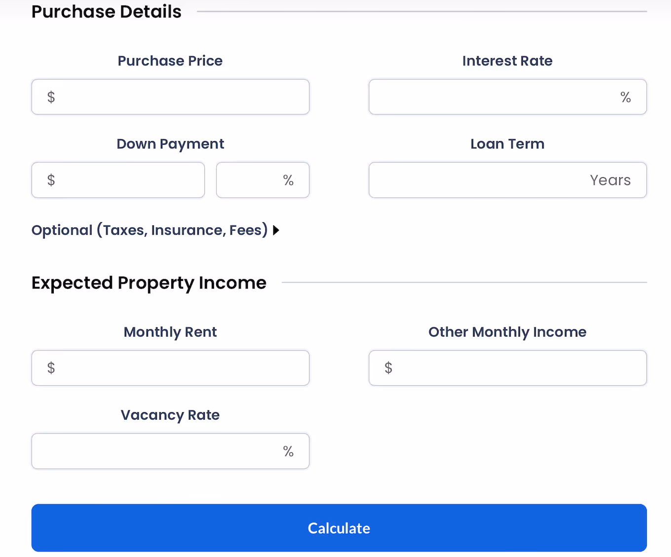 Rental Property Calculator for Real Estate Investments & ROI