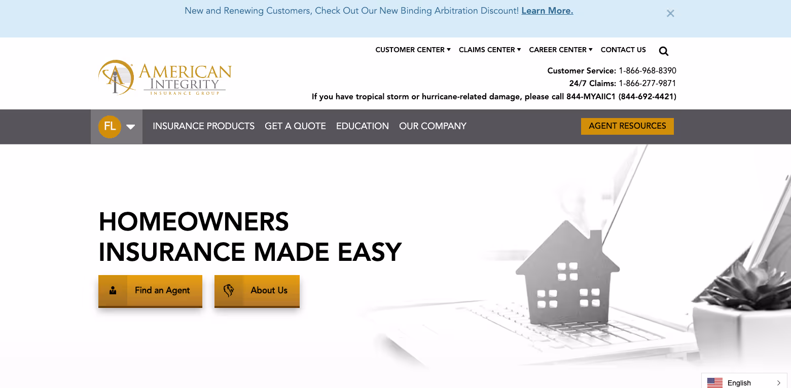 American Integrity Insurance Company of Florida for homeowners insurance florida