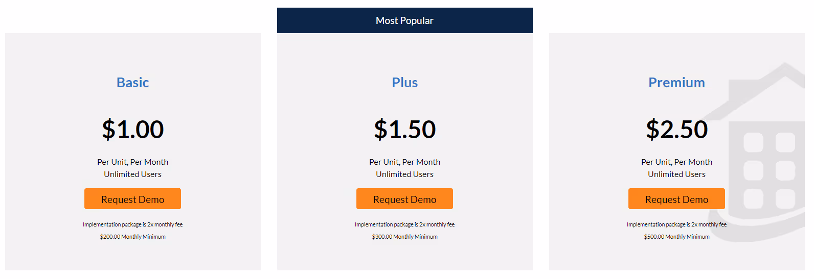 Rent Manager pricing screenshot