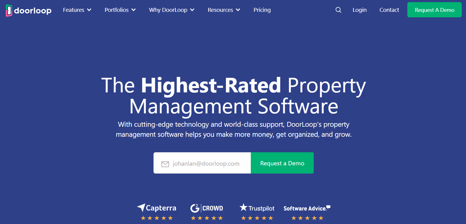 DoorLoop homepage screenshot