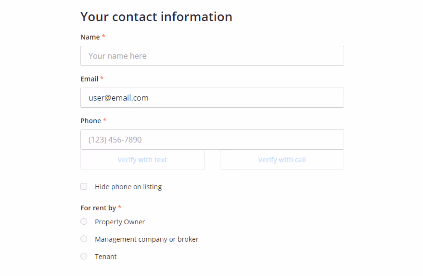 Share your contact information