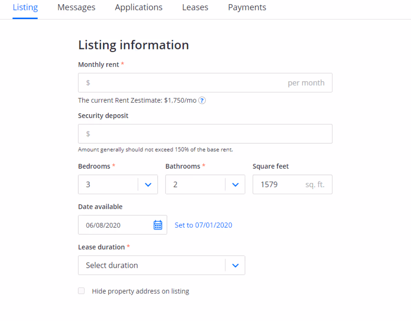 Zillow Property List Step 1