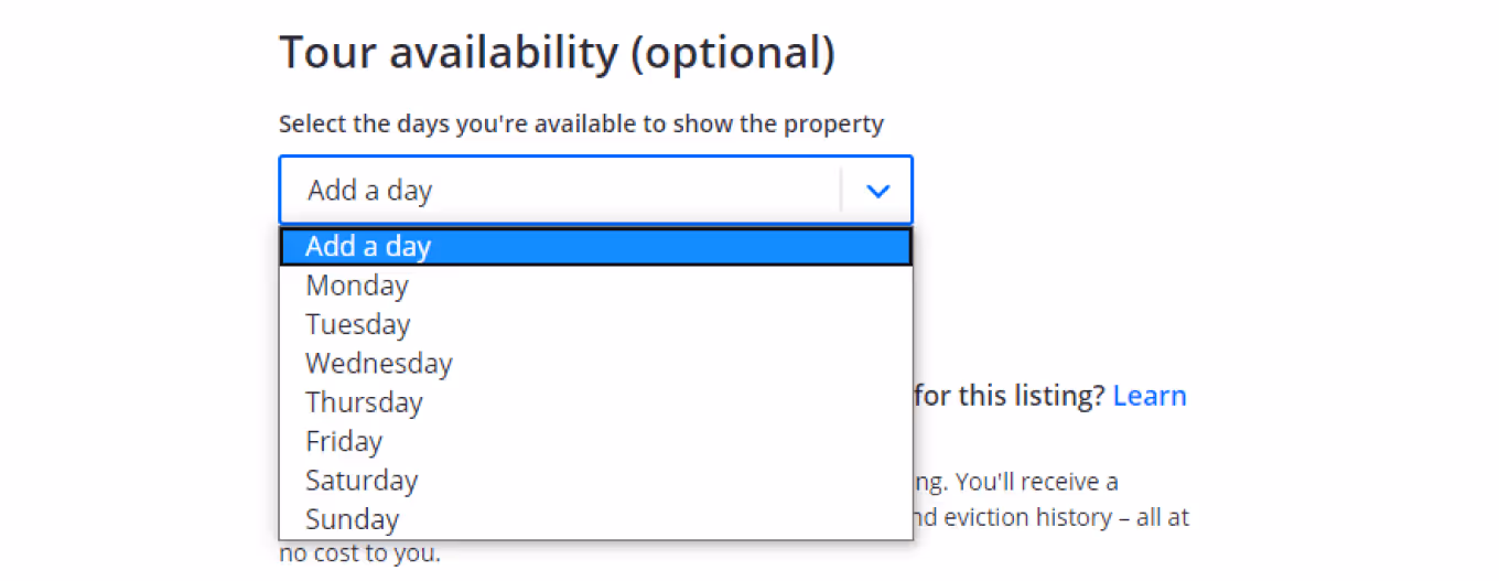 Zillow Tour Availability Step 4