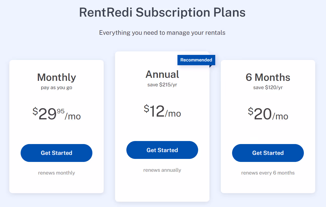 RentRedi pricing
