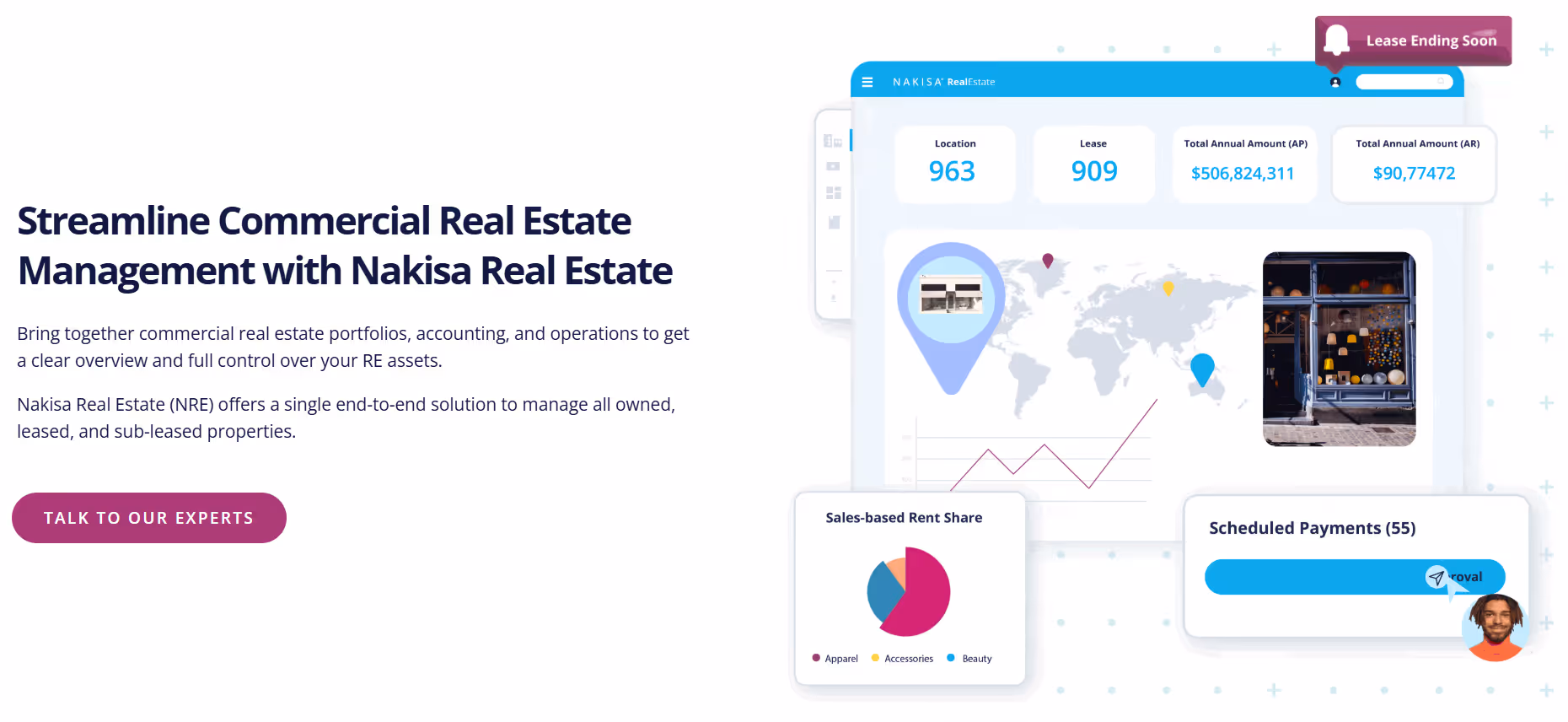 Nakisa Commercial Real Estate Software Webpage