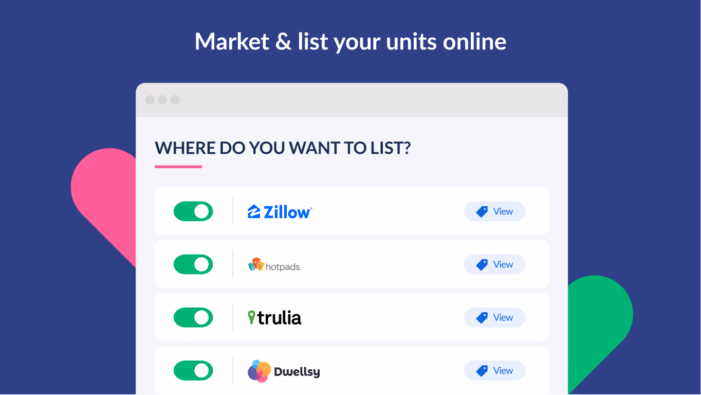 Market and list your units