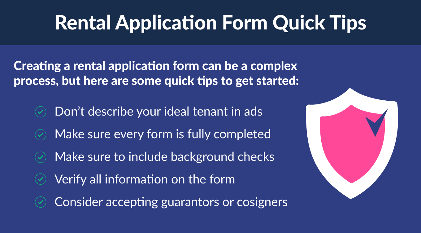 rental application form quick tips