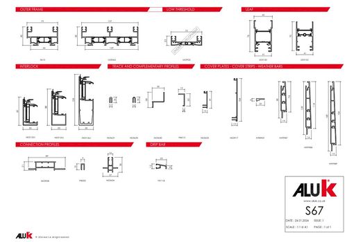 S67 Sliding Door Wall Chart