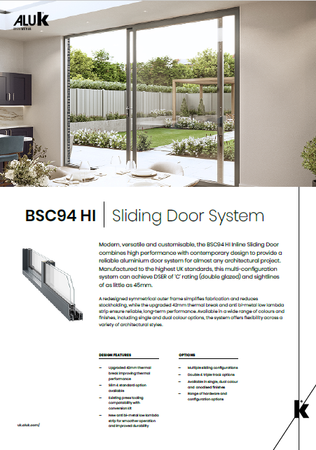 BSC94 HI Inline Sliding Door Datasheet