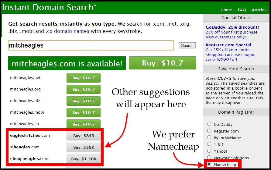 Instant Domain Search