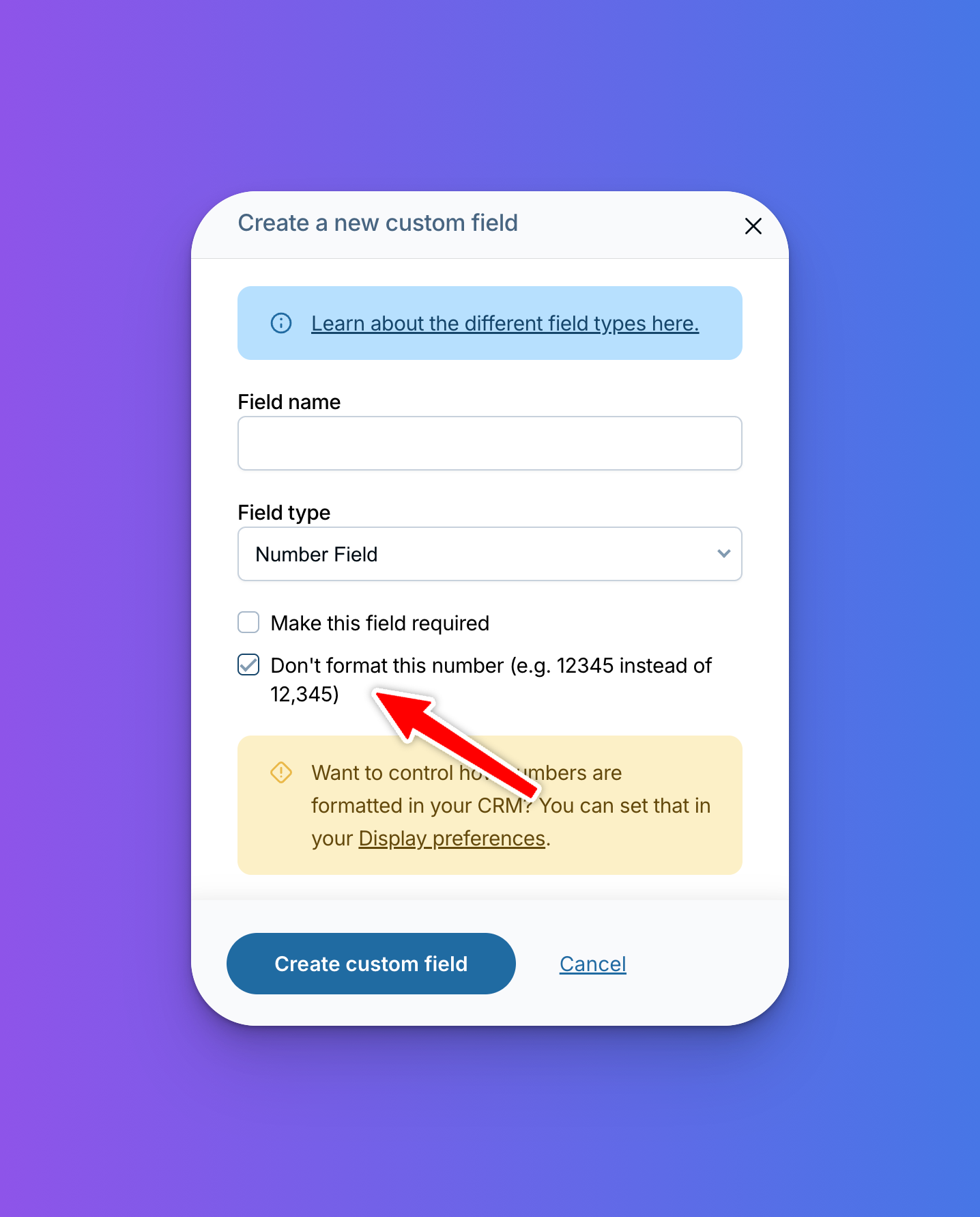you can remove commas in number fields