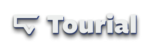 Tourial speech bubble and wordmark logo
