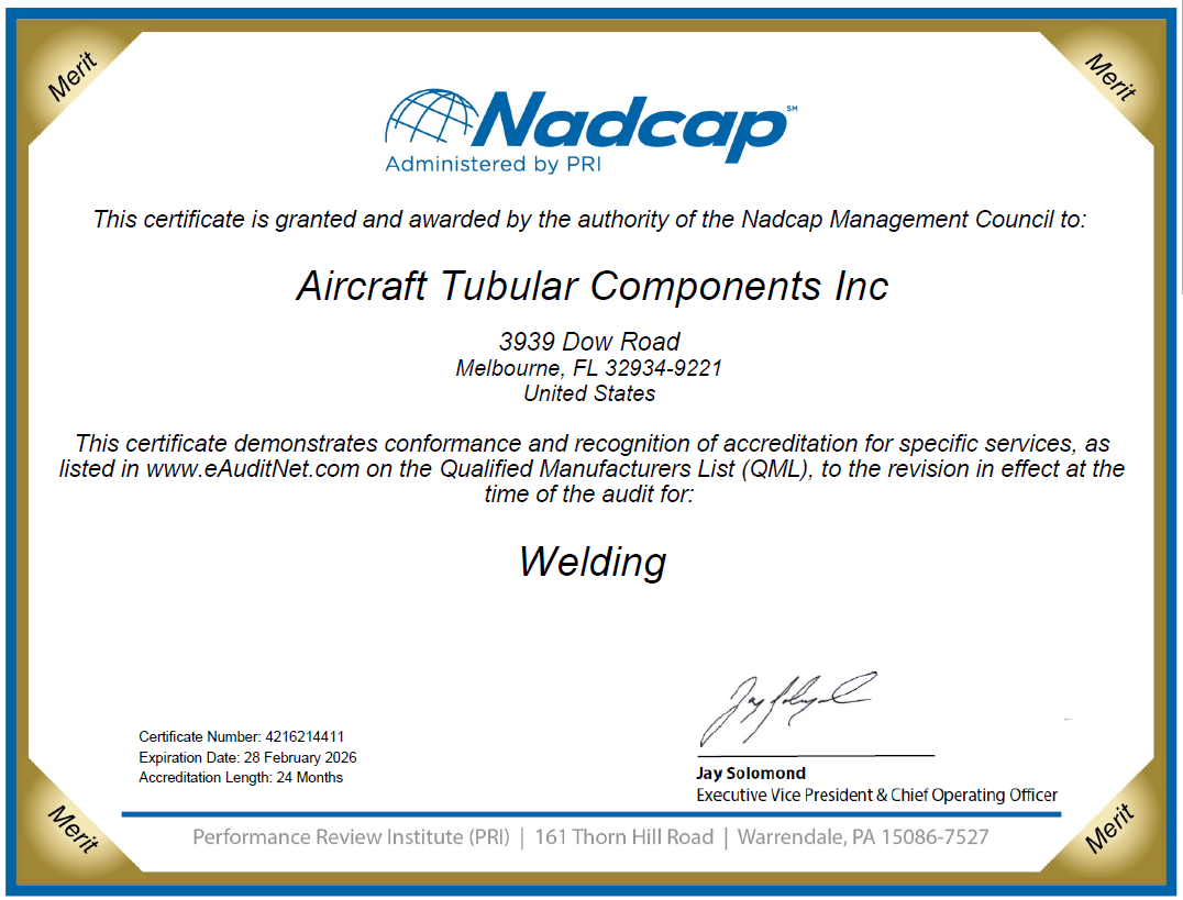 NADCAP Weld - Expires 02/29/2024