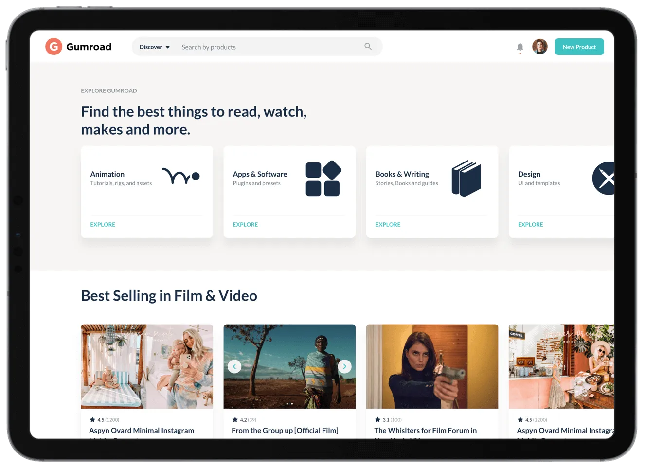 Gumroad marketplace design